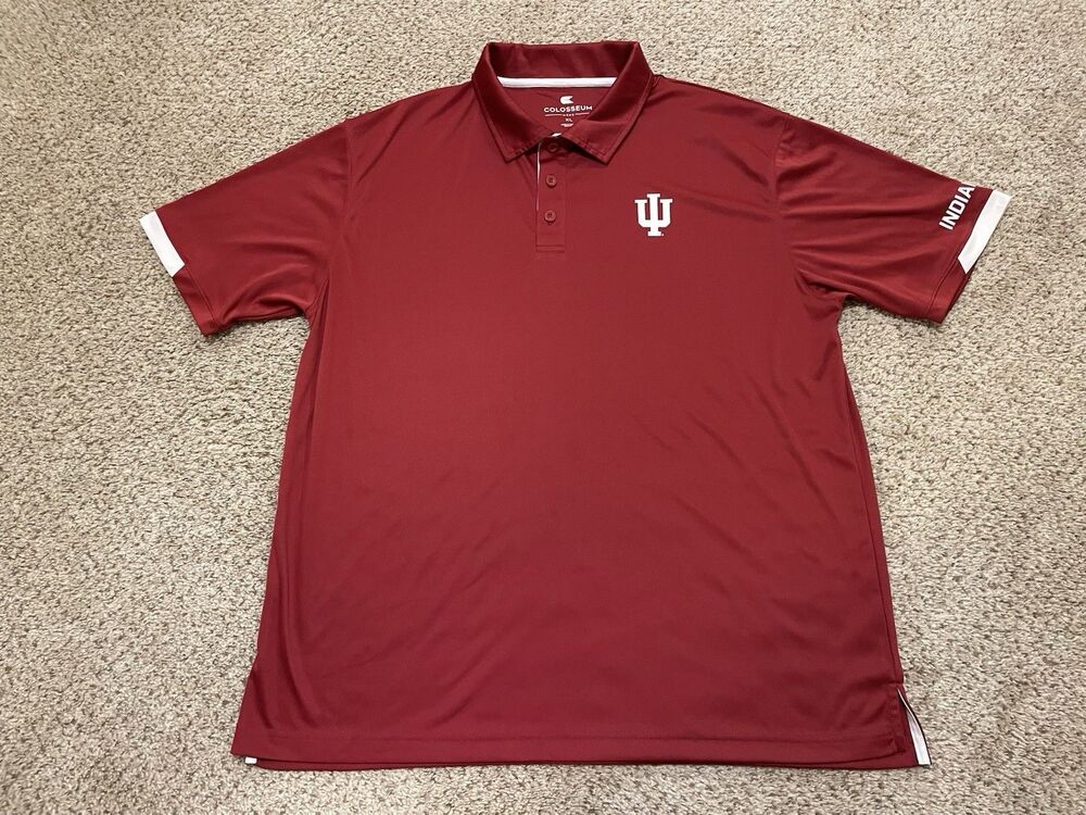 Indiana Hoosiers Colosseum Polo Golf Shirt Red Mens Size XL